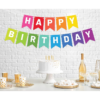 Set 5 baloane confetti auriu si banner Happy Birthday multicolor - imagine 5