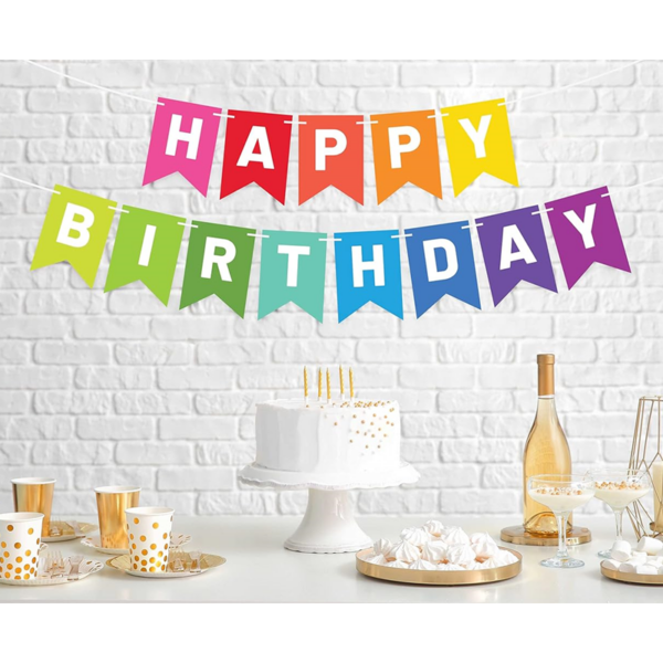 Set 20 baloane 30cm, Banner Happy Birthday Multicolor 12 x 17 cm - imagine 5
