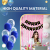 Set 5 baloane confetti auriu si banner Happy Birthday negru - imagine 5