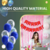 Set 5 baloane confetti auriu si banner Happy Birthday rosu - imagine 5