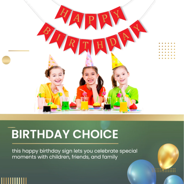 Set 5 baloane confetti auriu si banner Happy Birthday rosu - imagine 7