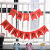 Set 5 baloane confetti auriu si banner Happy Birthday rosu - imagine 9