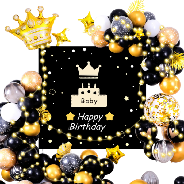 Set baloane si decoratiuni petrecere Happy Birthday, 8621, 55 buc, Ropet