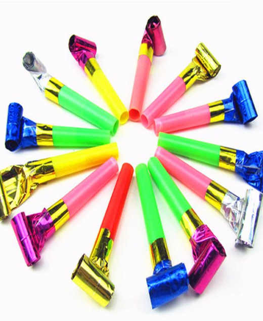 Set 30 fluiere colorate pentru aniversare, Ropet