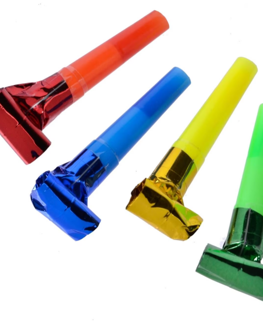 Set 6 fluiere colorate pentru petrecere, 7 cm, aniversare, Ropet