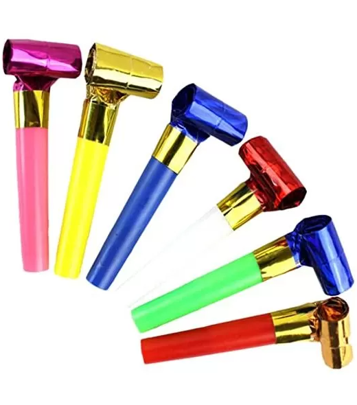 Set 12 fluiere colorate pentru petrecere, 7 cm, aniversare, Ropet