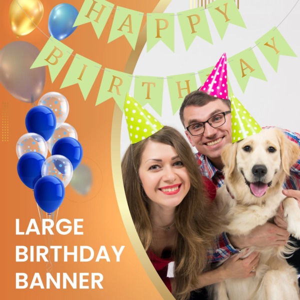 Set 5 baloane confetti auriu si banner Happy Birthday verde - imagine 6