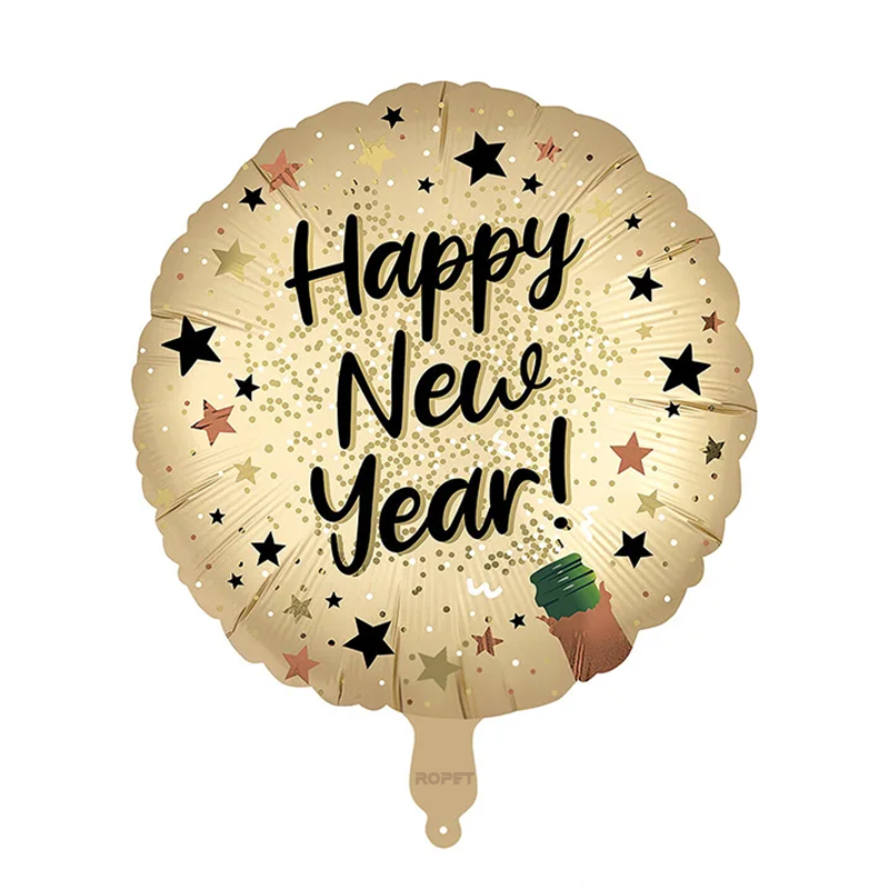 Balon Folie Happy New Year, 45cm, maro
